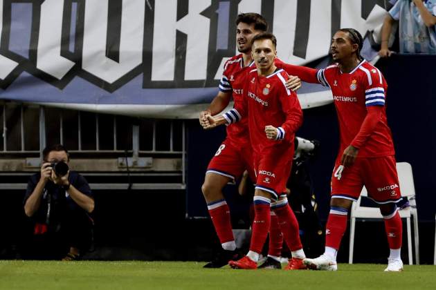 Bryan Zaragoza, celebrant el seu gol contra el Málaga / Foto: EFE