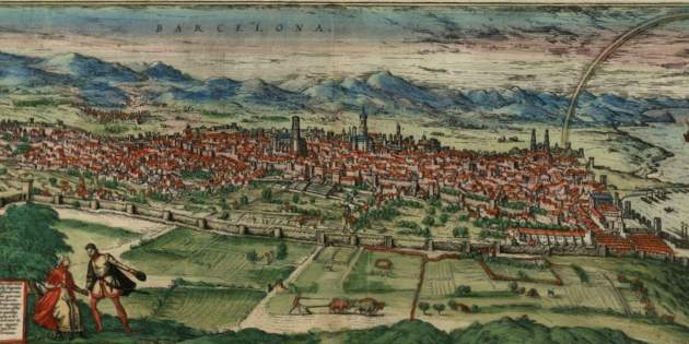 Representació de Barcelona (1585) de Hohenberg. Font Institut Cartografic de Catalunya (1) Representació de Barcelona (1585) de Hohenberg. Font Institut Cartografic de Catalunya (1)
