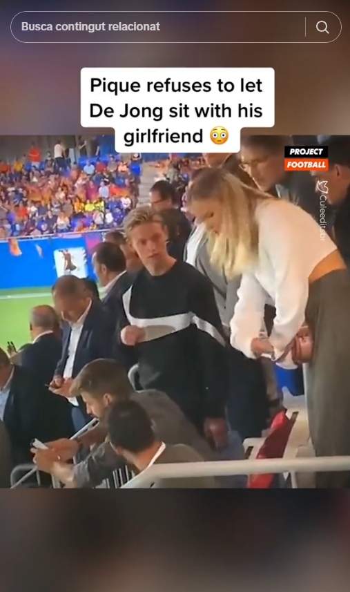 Gerard Piqué no le cede su asiento a la novia de Frenkie de Jong (año 2021) / TikTok