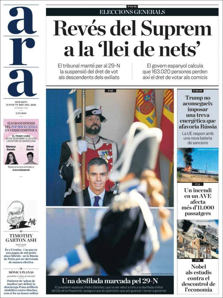 'Ara', 13 d'octubre de 2026 'Ara', 13 d'octubre de 2026