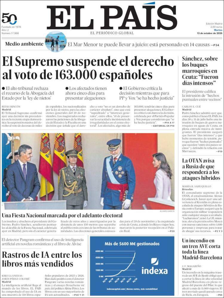 'El País', 13 d'octubre de 2026 'El País', 13 d'octubre de 2026