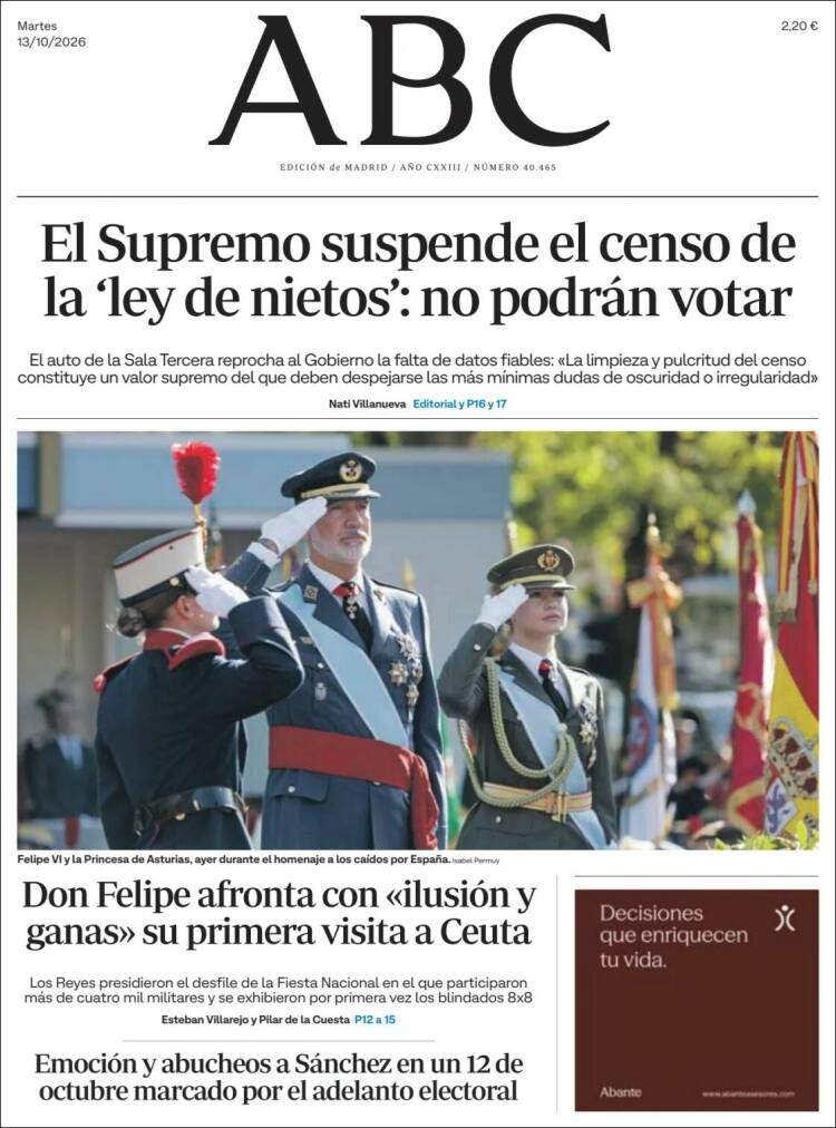 'ABC', 13 d'octubre de 2026 'ABC', 13 d'octubre de 2026