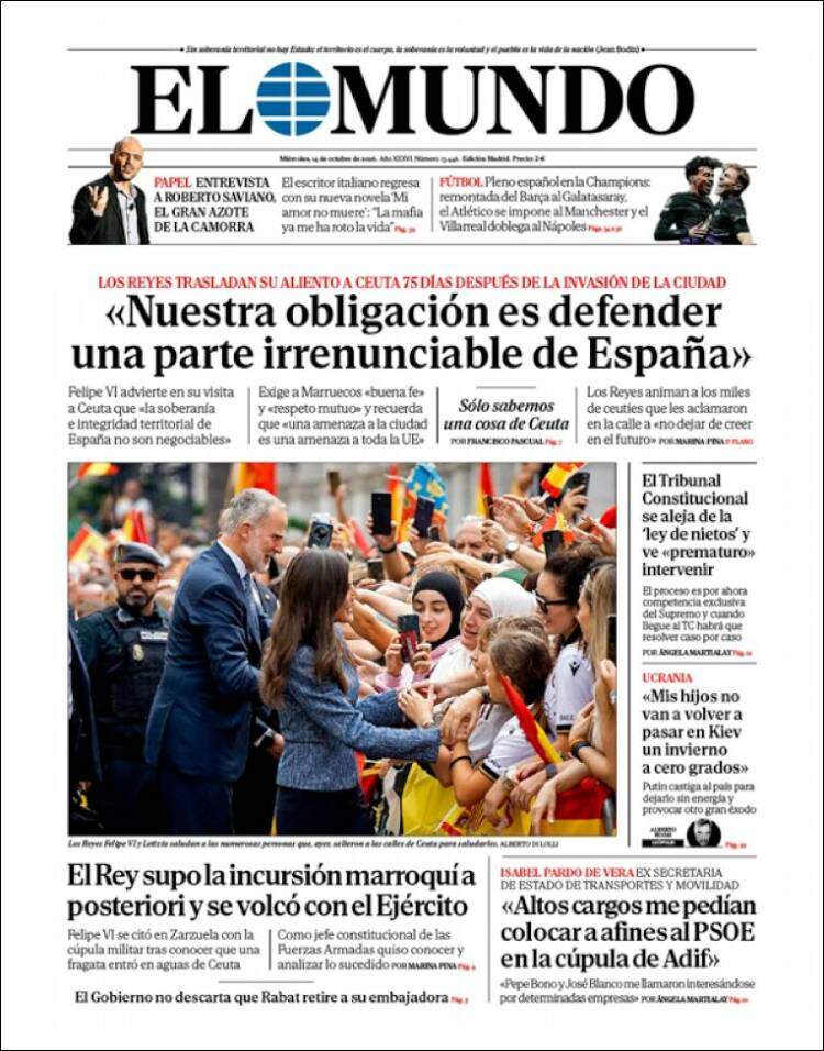 'El Mundo', 14 d'octubre de 2026 'El Mundo', 14 d'octubre de 2026