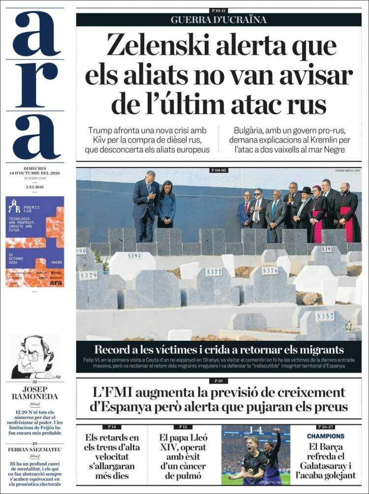 'Ara', 14 d'octubre de 2026 'Ara', 14 d'octubre de 2026