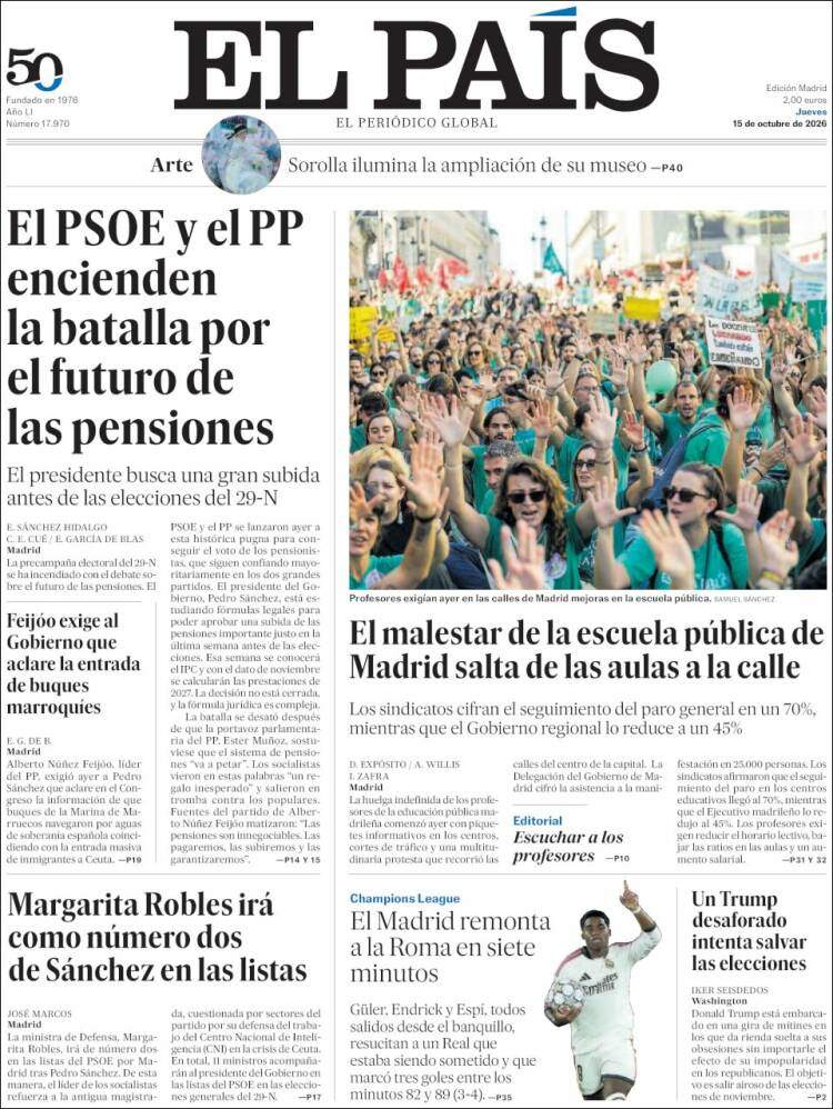 'El País', 15 d'octubre de 2026 'El País', 15 d'octubre de 2026