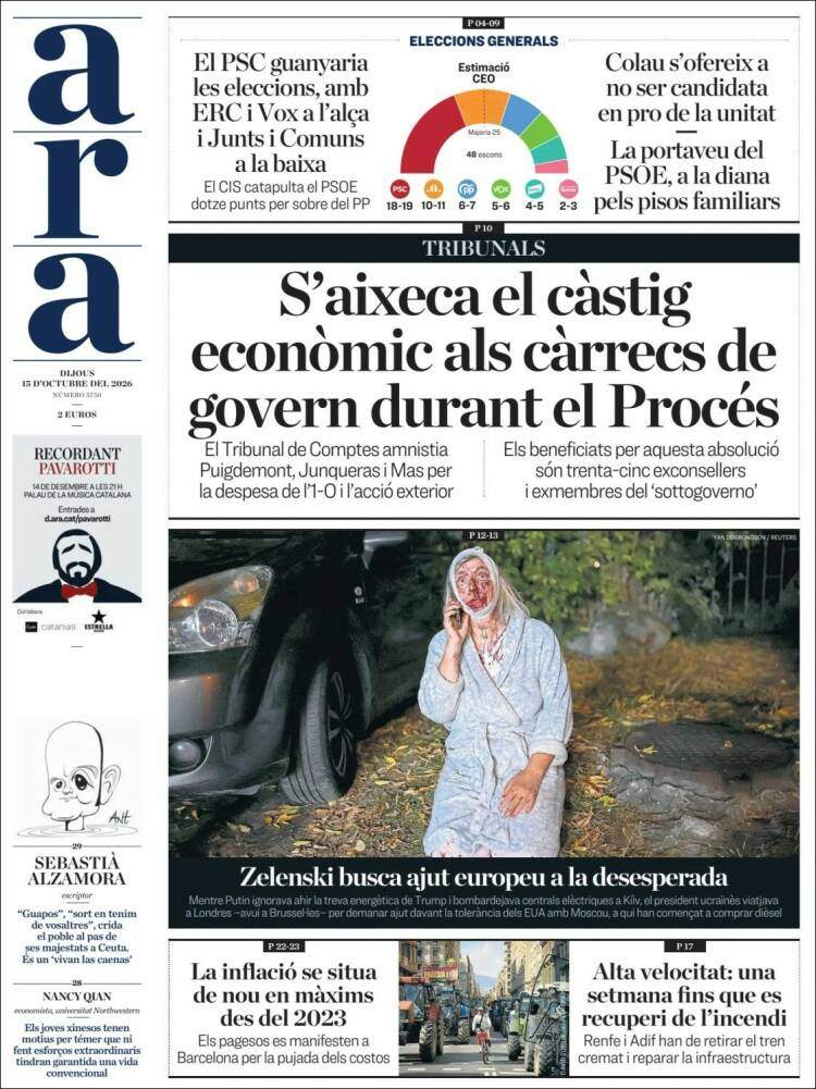 'Ara', 15 d'octubre de 2026 'Ara', 15 d'octubre de 2026