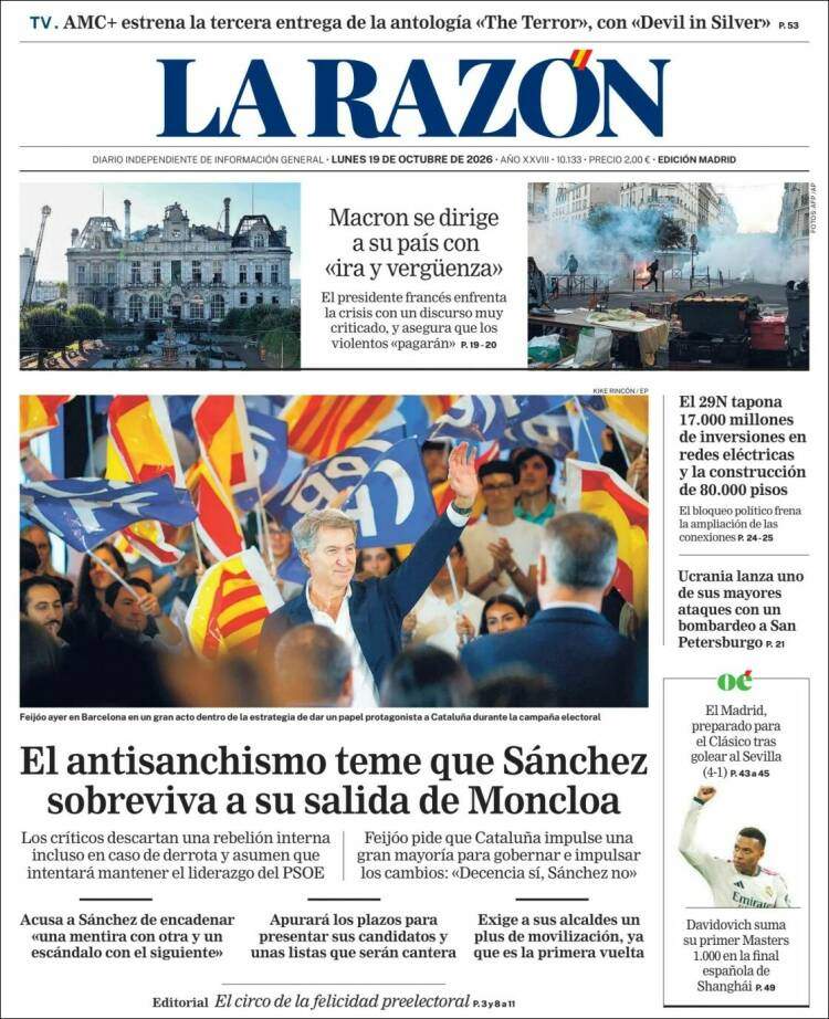 'La Razón', 19 d'octubre de 2026 'La Razón', 19 d'octubre de 2026