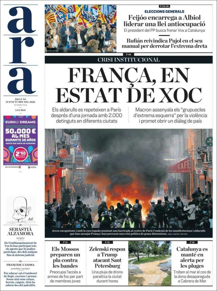 'Ara', 19 d'octubre de 2026 'Ara', 19 d'octubre de 2026