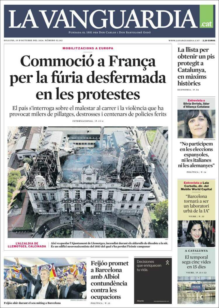 'La Vanguardia', 19 d'octubre de 2026 'La Vanguardia', 19 d'octubre de 2026