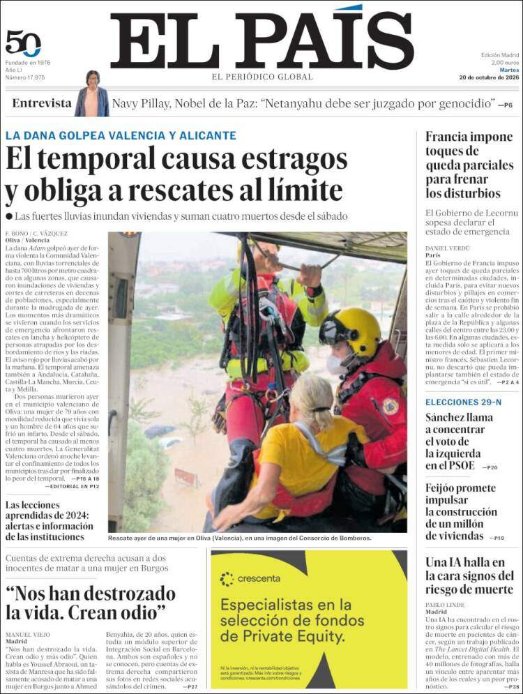 'El País', 20 d'octubre de 2026