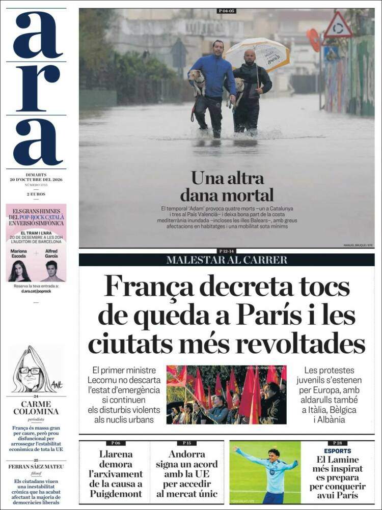 'Ara', 20 d'octubre de 2026