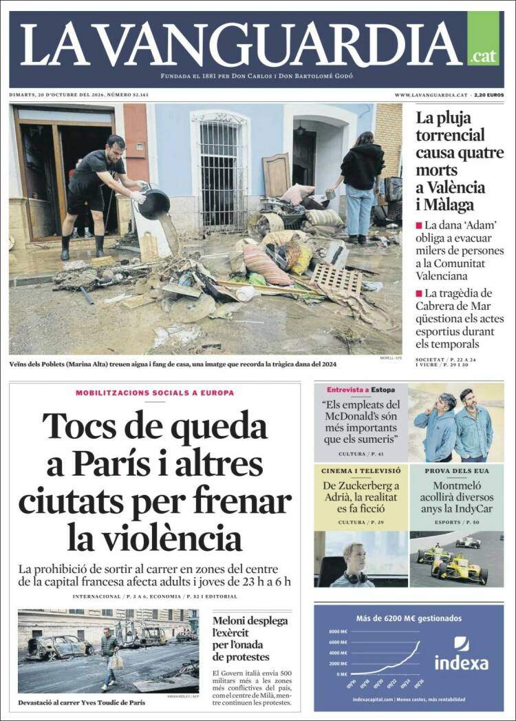 'La Vanguardia', 20 d'octubre de 2026