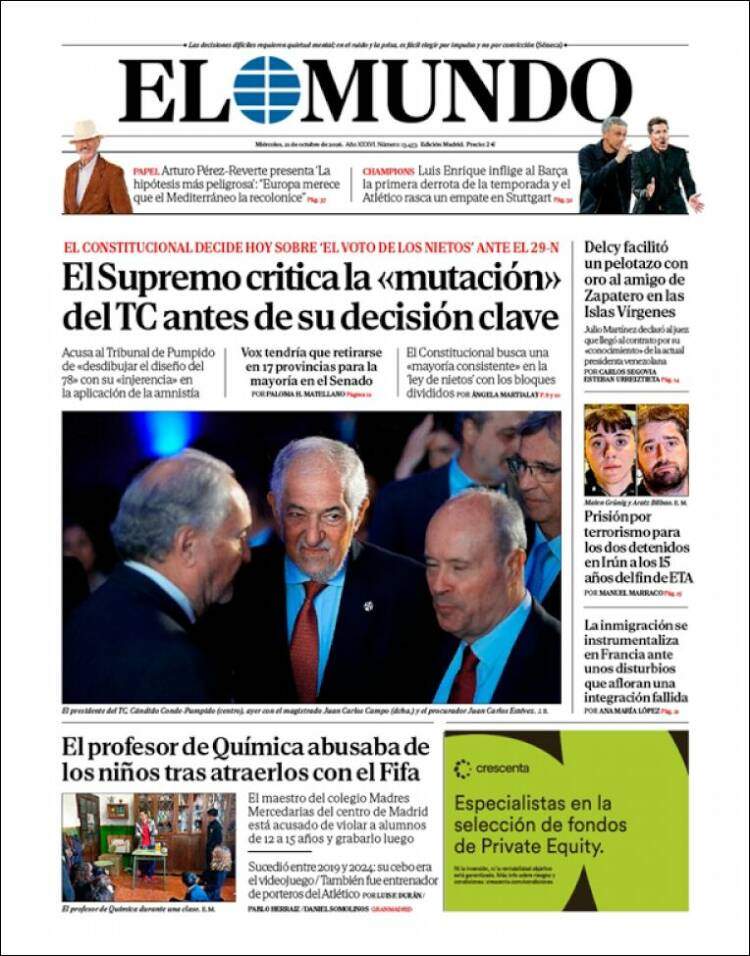 'El Mundo', 21 d'octubre de 2026 'El Mundo', 21 d'octubre de 2026
