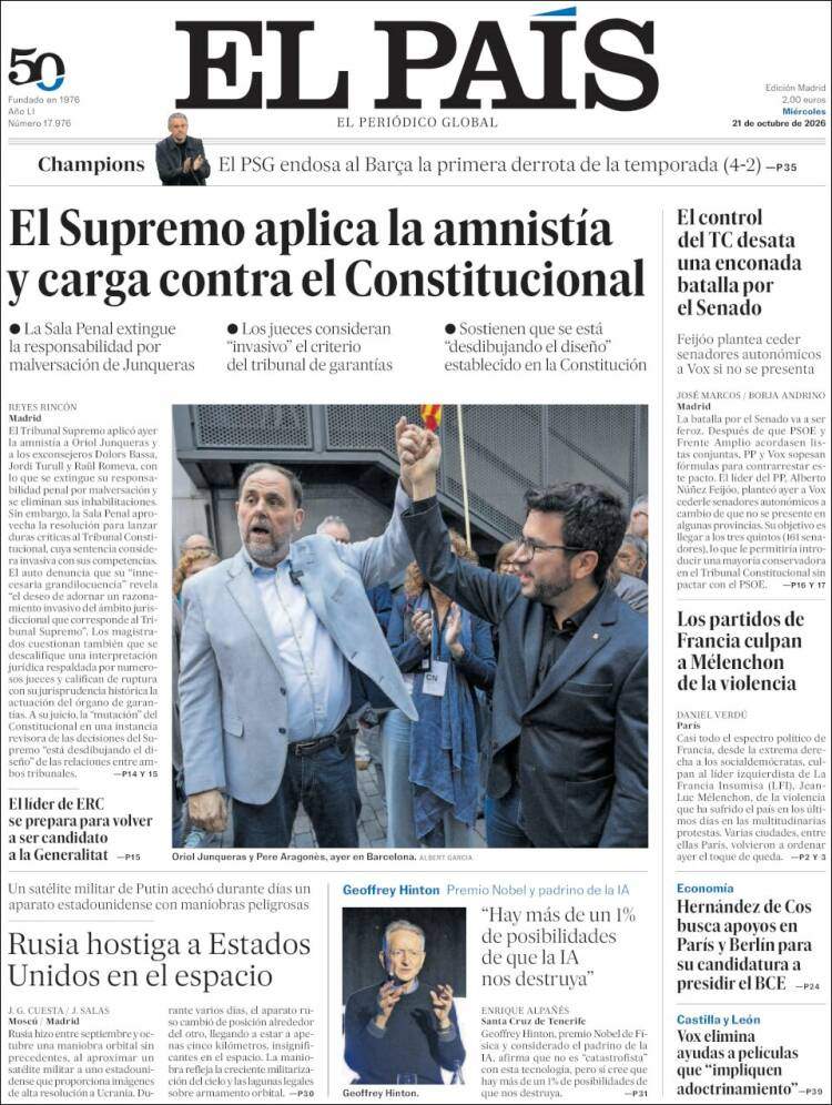 'El País', 21 d'octubre de 2026 'El País', 21 d'octubre de 2026