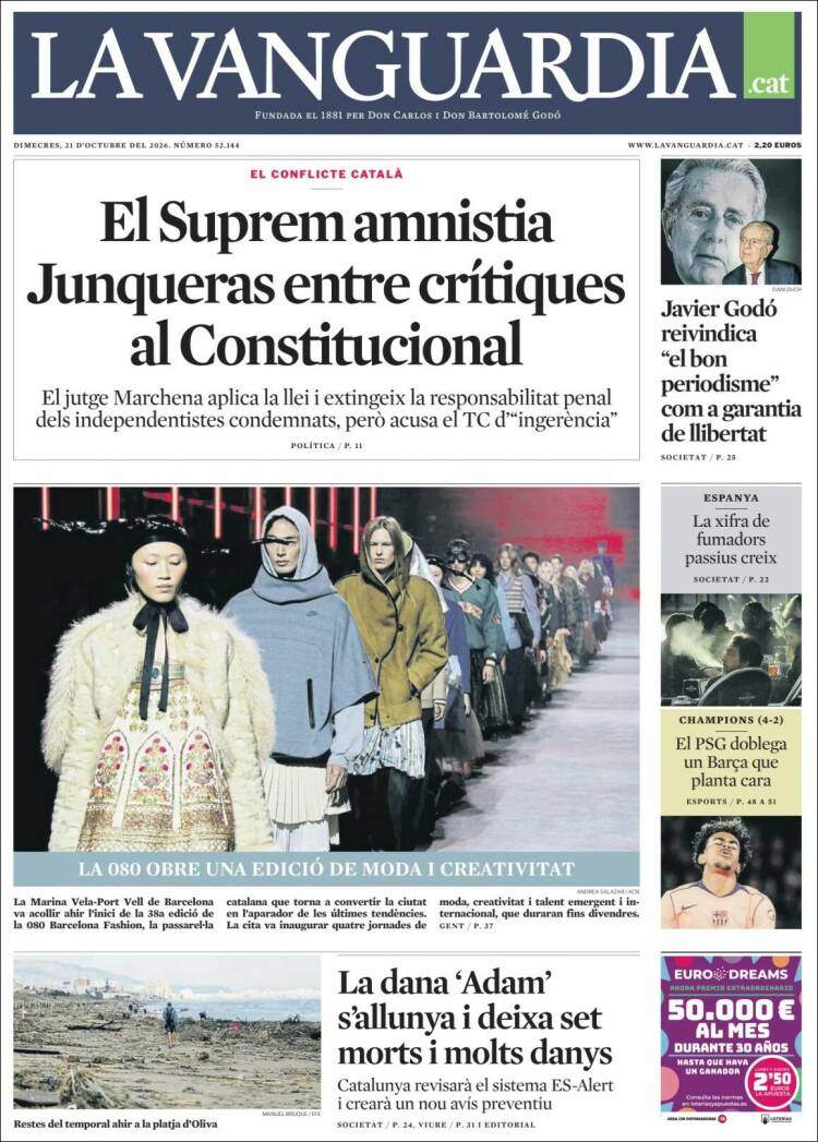 'La Vanguardia', 21 d'octubre de 2026 'La Vanguardia', 21 d'octubre de 2026