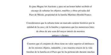 FOTO. Carta. Subasta Pazo Propiedasd Franco FOTO. Carta. Subasta Pazo Propiedasd Franco