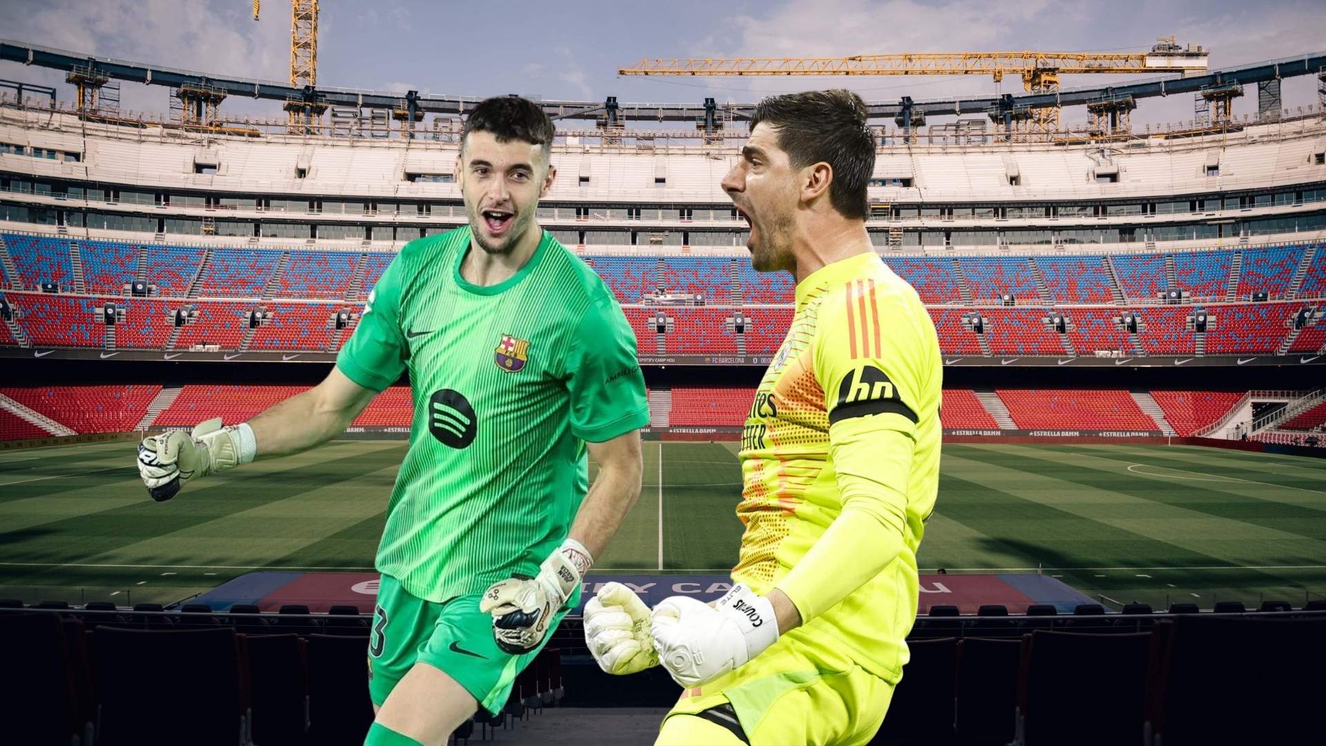 La porteria, l'altra batalla del Clàssic: Joan Garcia arriba amb bons precedents davant Courtois