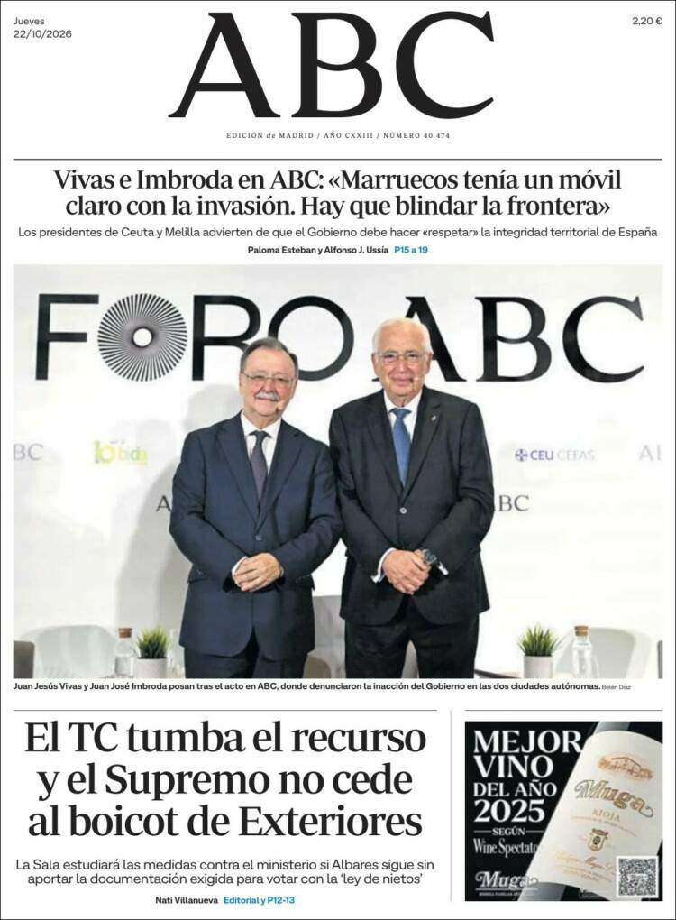 'ABC', 22 d'octubre de 2026 'ABC', 22 d'octubre de 2026