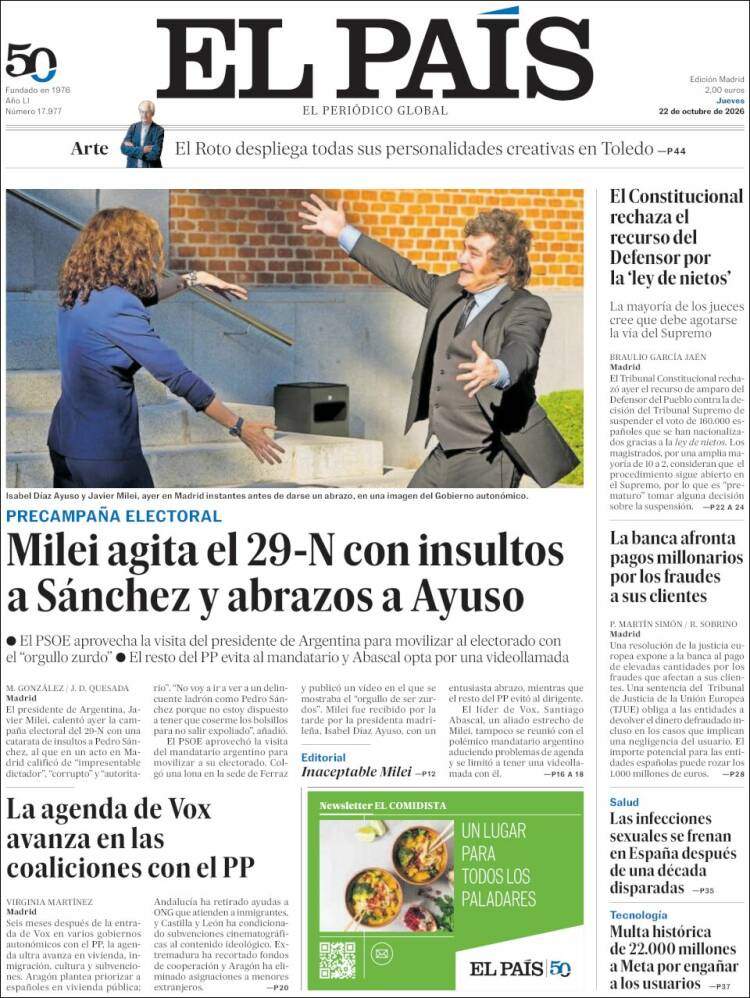 'El País', 22 d'octubre de 2026 'El País', 22 d'octubre de 2026