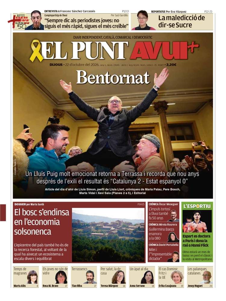 'El Punt Avui', 22 d'octubre de 2026 'El Punt Avui', 22 d'octubre de 2026