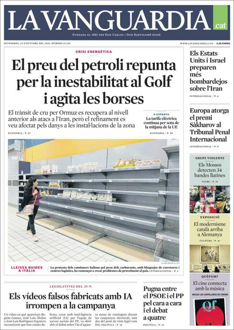 'La Vanguardia', 23 d'octubre de 2026
