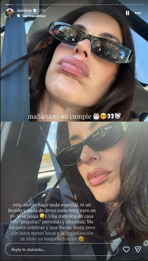 Dulceida explica que no farà cap festa per al seu aniversari / Instagram