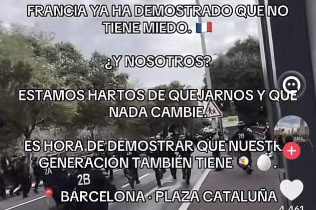 Crida a TikTok per manifestar-se a Barcelona