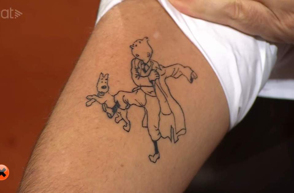 Tintín i Milú tatuats al braç de González, TV3 Tintín i Milú tatuats al braç de González, TV3