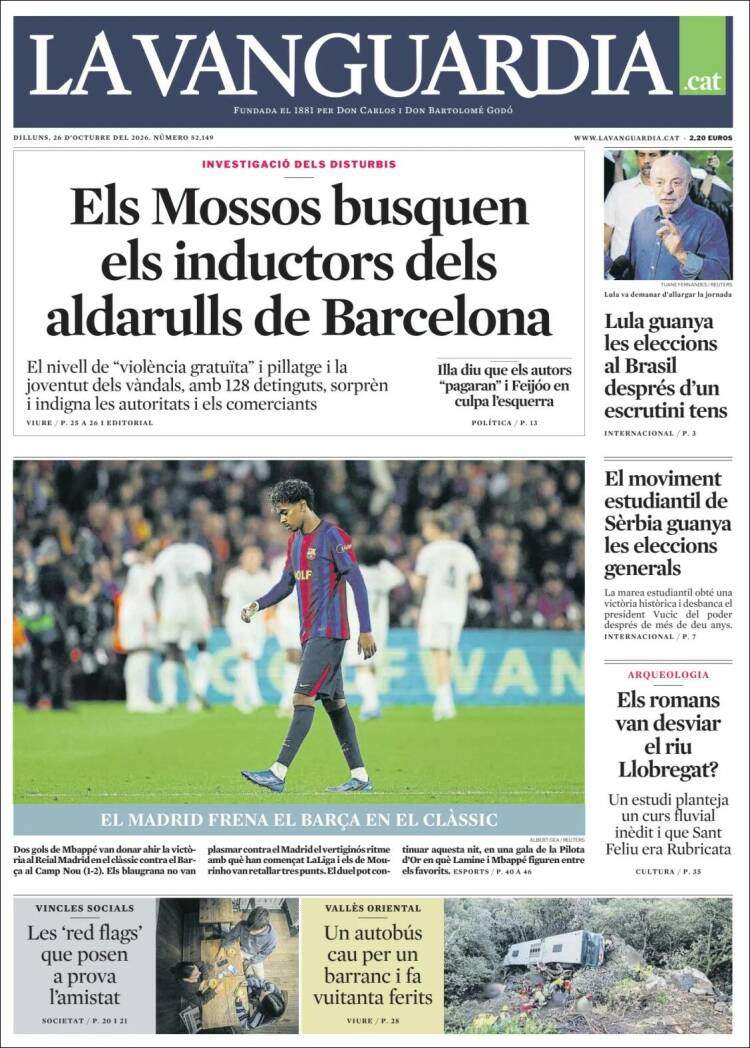 'La Vanguardia', 26 de octubre de 2026 'La Vanguardia', 26 de octubre de 2026