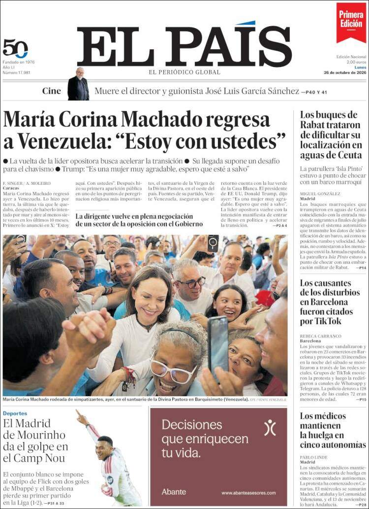 'El País', 26 de octubre de 2026 'El País', 26 de octubre de 2026