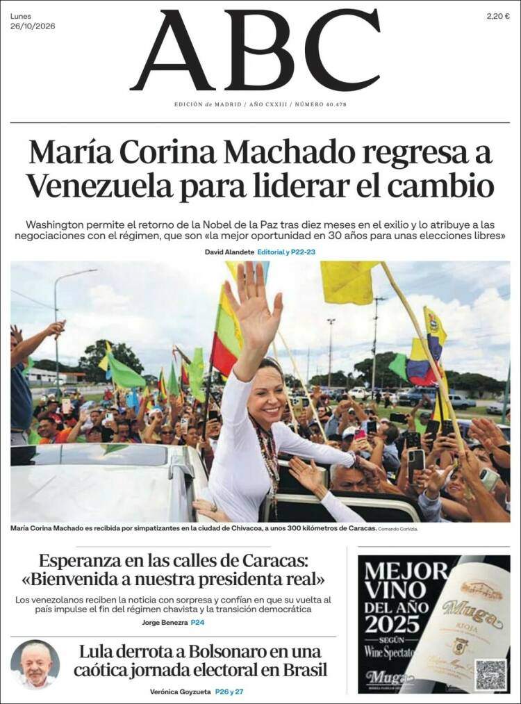 'ABC', 26 de octubre de 2026 'ABC', 26 de octubre de 2026