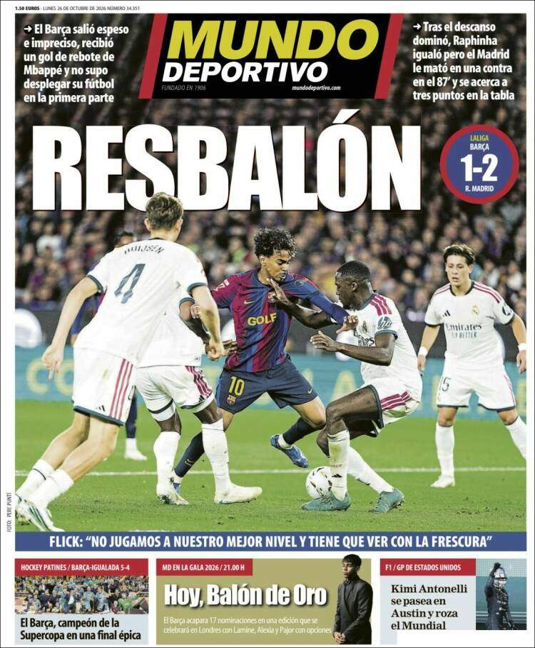 Mundo Deportivo portada 26 10 2026 Mundo Deportivo portada 26 10 2026