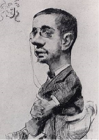 Autorretrato de Henri de Toulouse-Lautrec, 1899, donde se ve su dominio absoluto del dibujo a lápiz. Licencia CC.