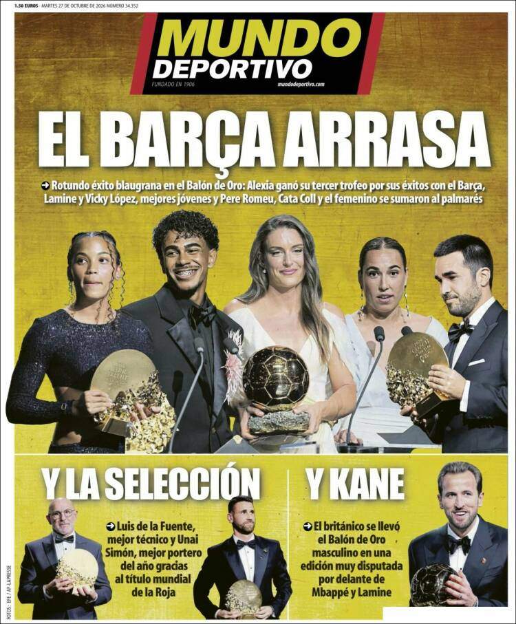 Mundo Deportivo portada 27 10 2026 Mundo Deportivo portada 27 10 2026