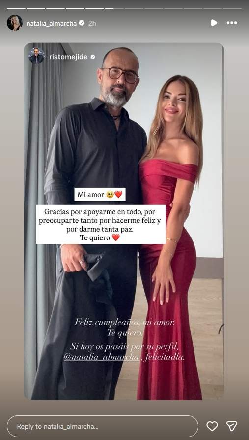 La resposta de Natalia Almarcha a Risto Mejide / Instagram La resposta de Natalia Almarcha a Risto Mejide / Instagram