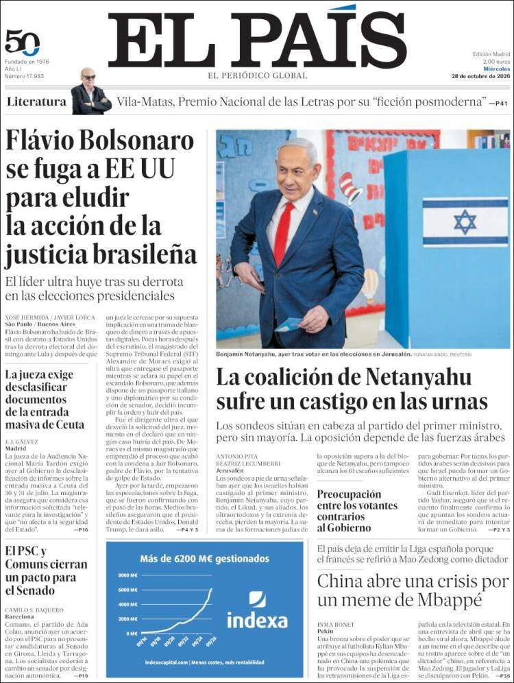 'El País', 28 d'octubre de 2026