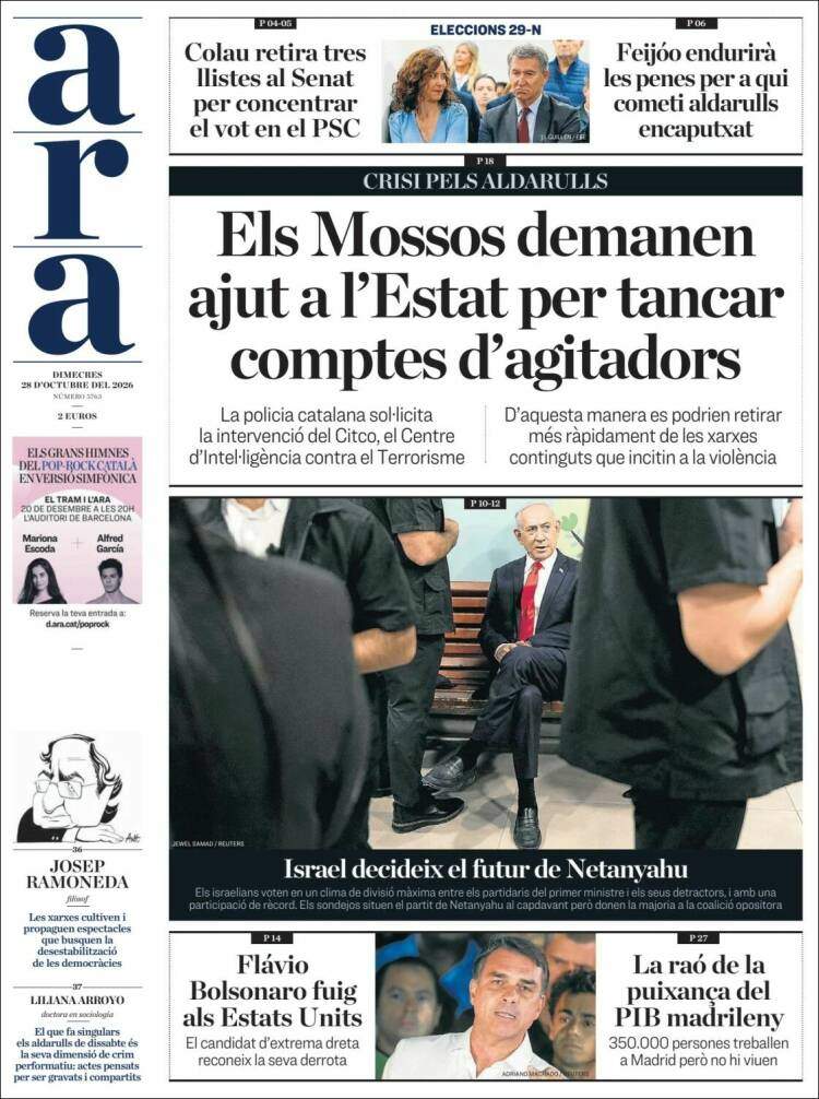 'Ara', 28 d'octubre de 2026