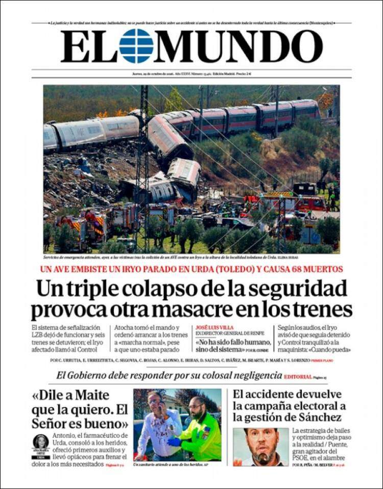 'El Mundo', 29 d'octubre 'El Mundo', 29 d'octubre