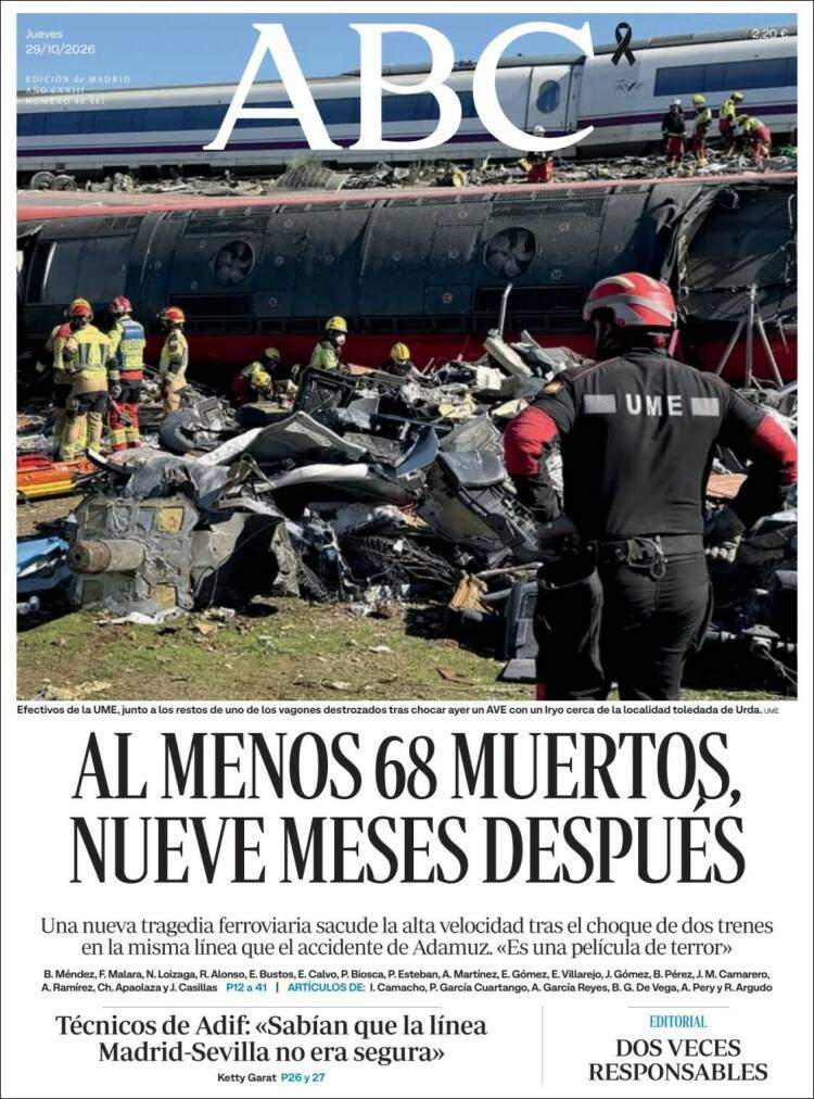 'ABC', 29 d'octubre de 2026 'ABC', 29 d'octubre de 2026
