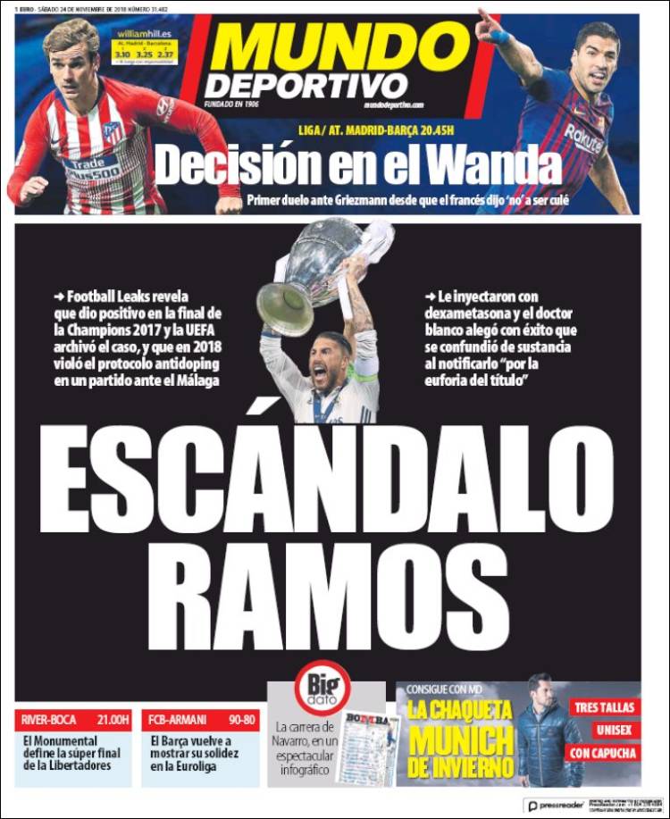 Mundo Deportivo Portada 24 11 2018 Mundo Deportivo Portada 24 11 2018