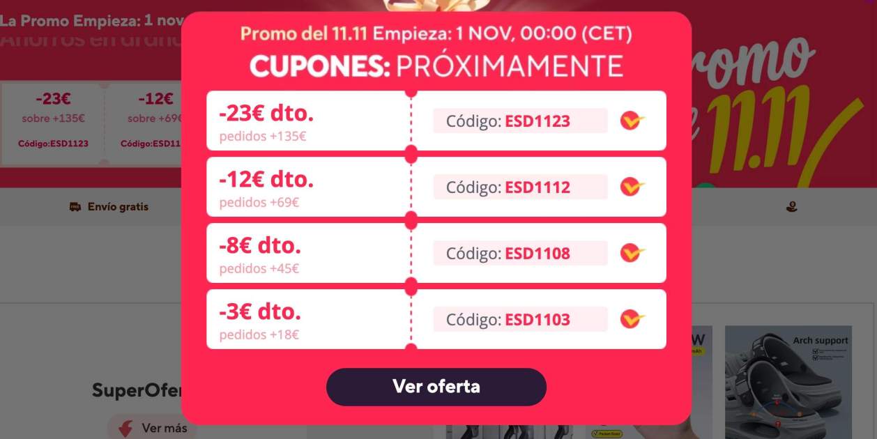 Cupons de descompte a partir de l'1 de novembre