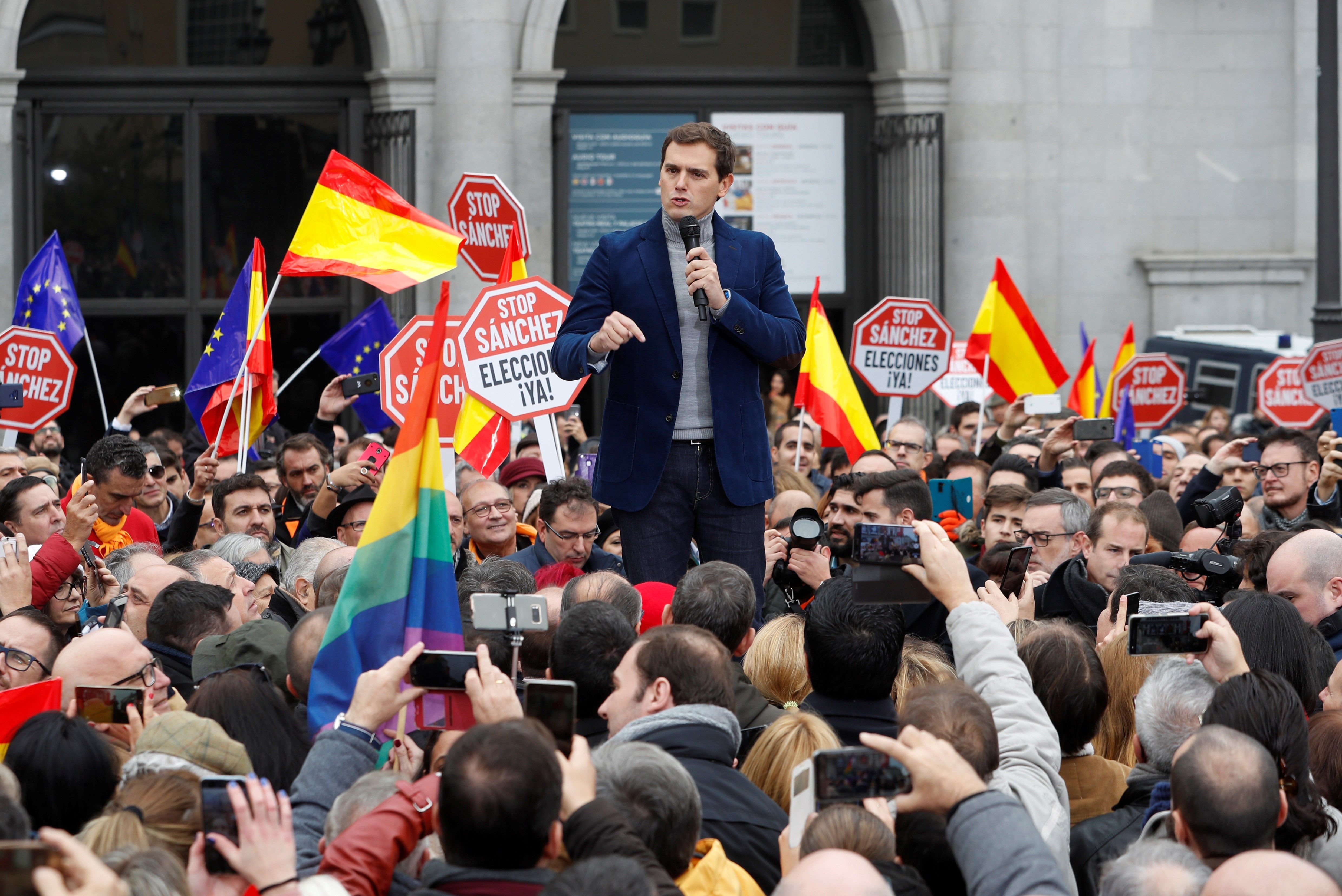 Fracasa la concentración de Rivera contra los indultos en Madrid