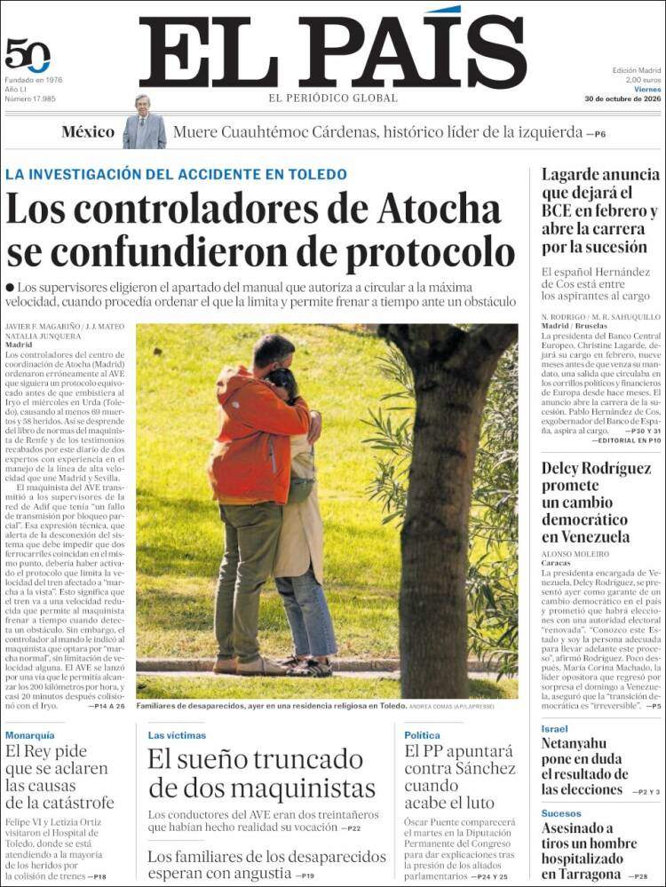 'El País', 30 d'octubre de 2026