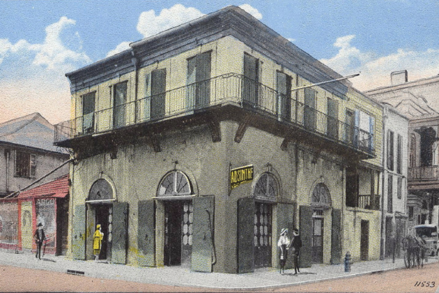 Postal del Old Absinthe House (1910). Fuente Wikipedia