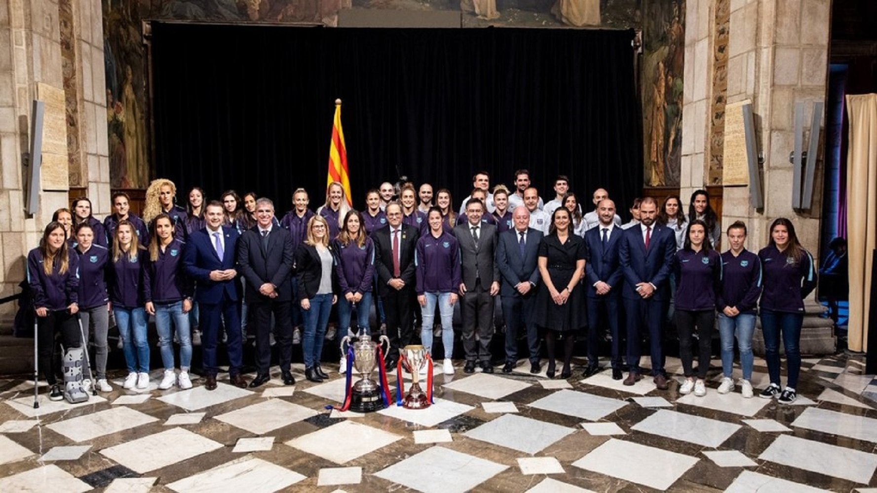 El Barça femení, rebut al Palau de la Generalitat per primera vegada en la història