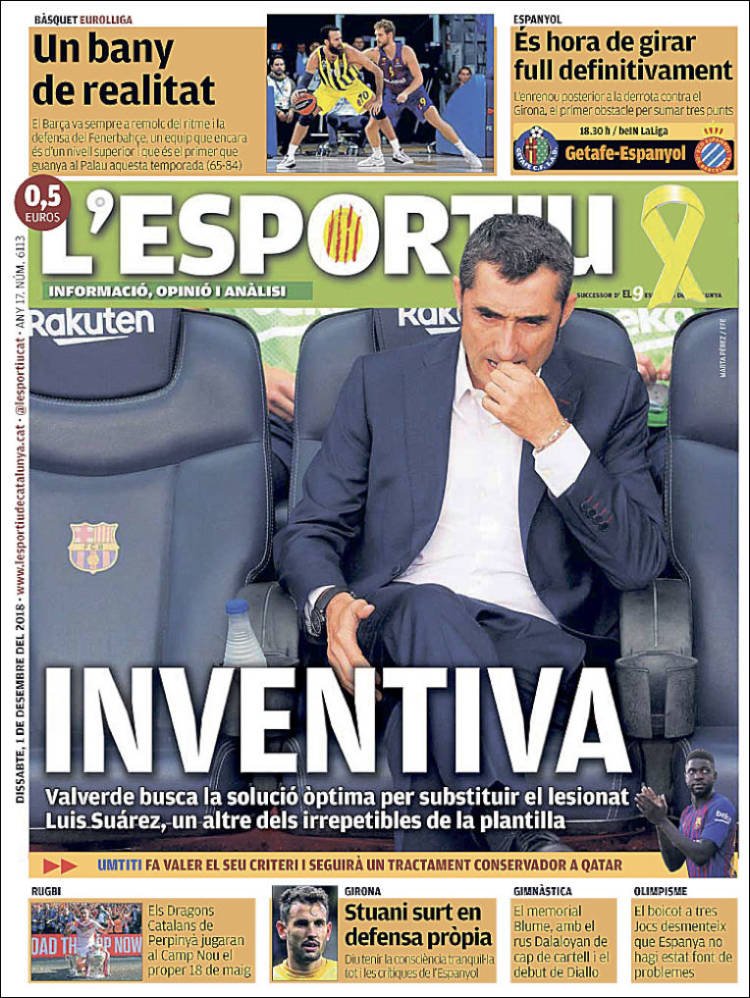 L'Esportiu Portada 01 12 2018