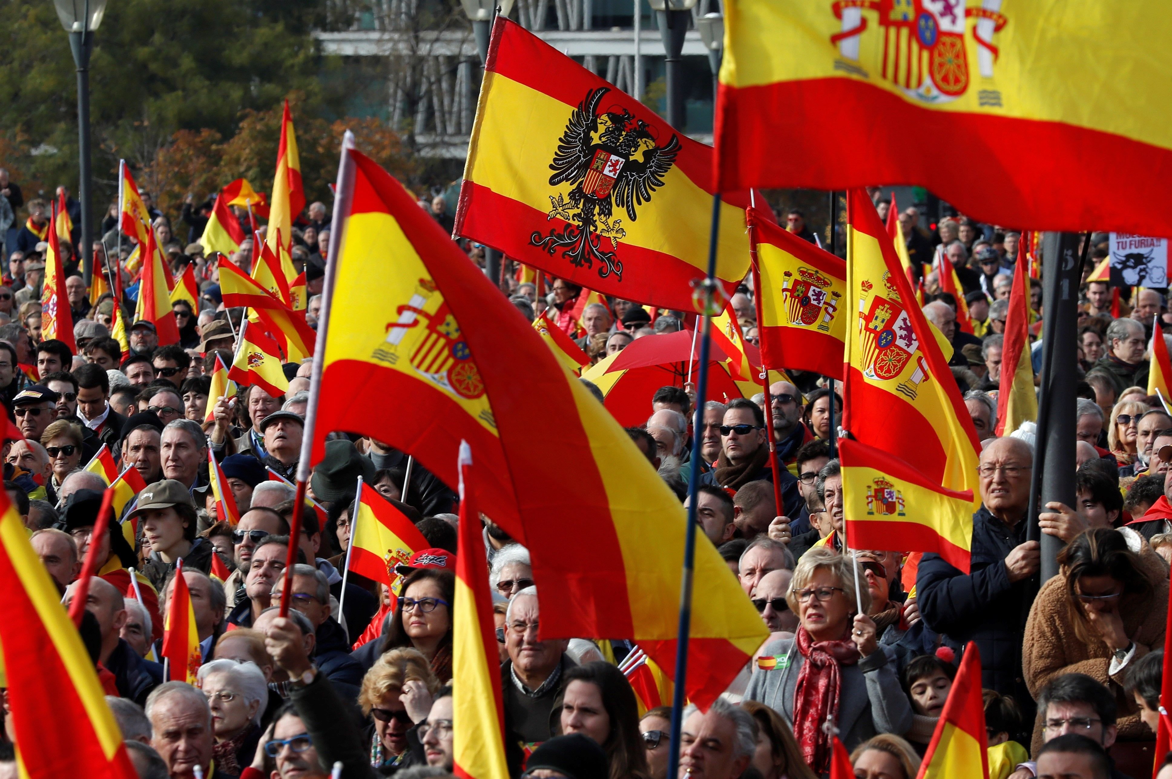 La ultraderecha se manifiesta en Madrid "contra los enemigos de España"