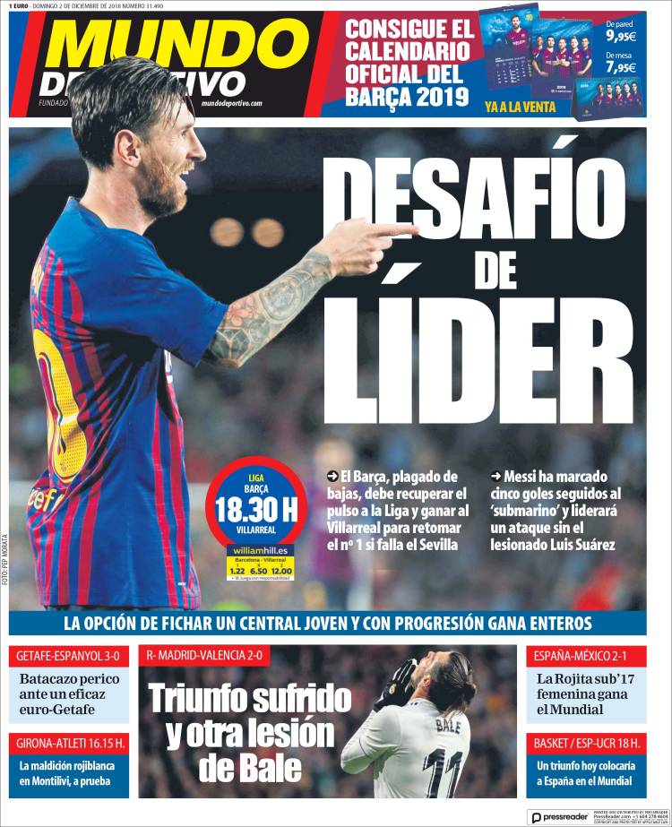 Mundo Deportivo Llevada|Traída 02 12 2018