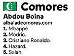 Comores Votació Pilota d'Or 2018 Luka Modric