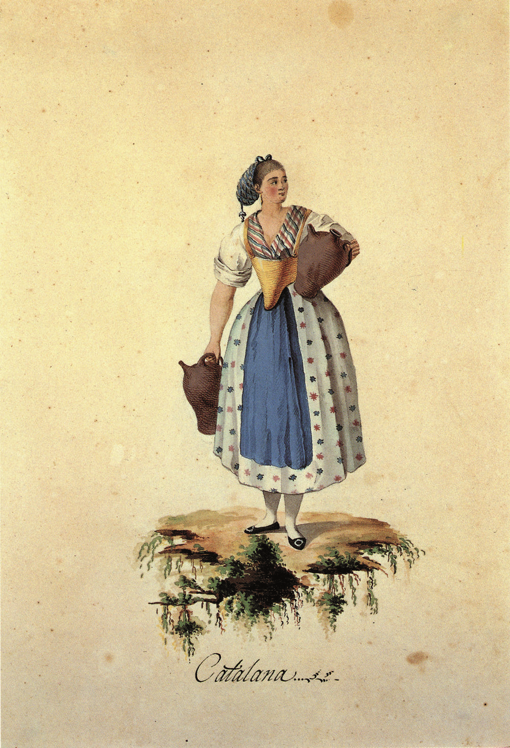 Vestuario femenino catalán del siglo XVIII. Fuente Museo del Diseño de Barcelona